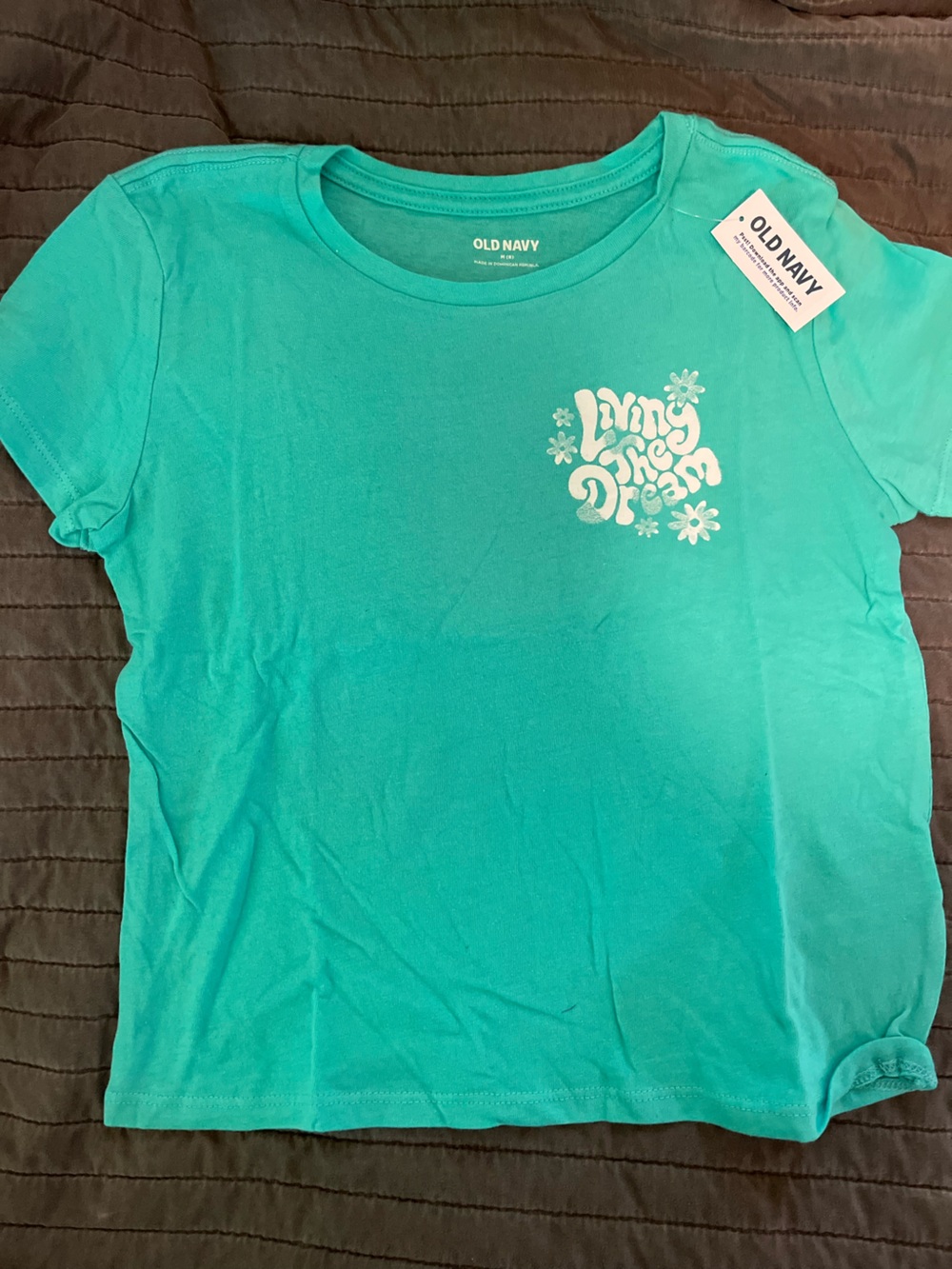 Old Navy Teal Graphic Girls Short Sleeve Tee
